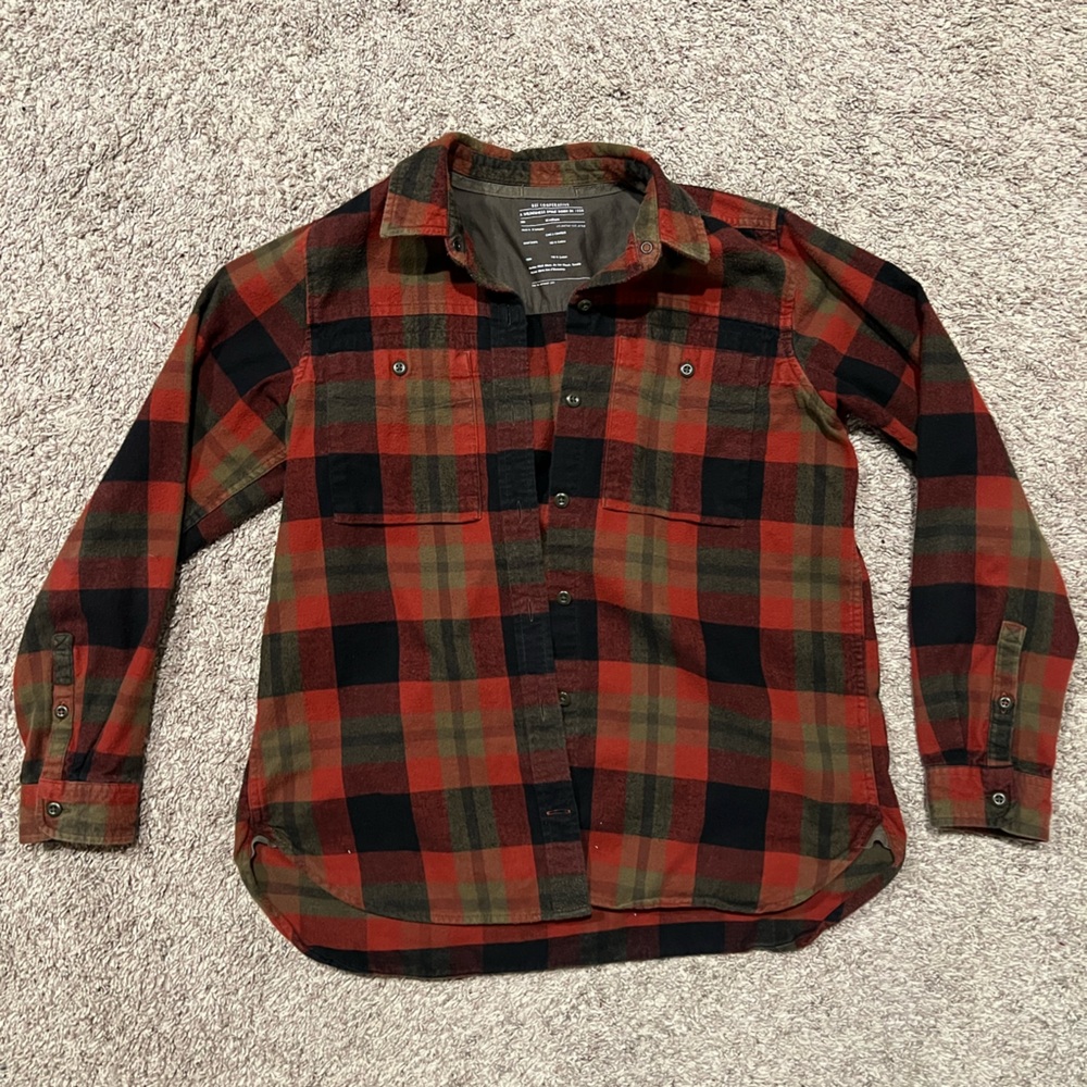 REI women’s Wallace Lake flannel shirt size M - RARE orange/green/black plaid